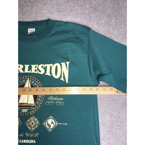Vintage Charleston T-shirt Mens Large Sailboat Graphic SC USA 90s Logo - Picture 4 of 7